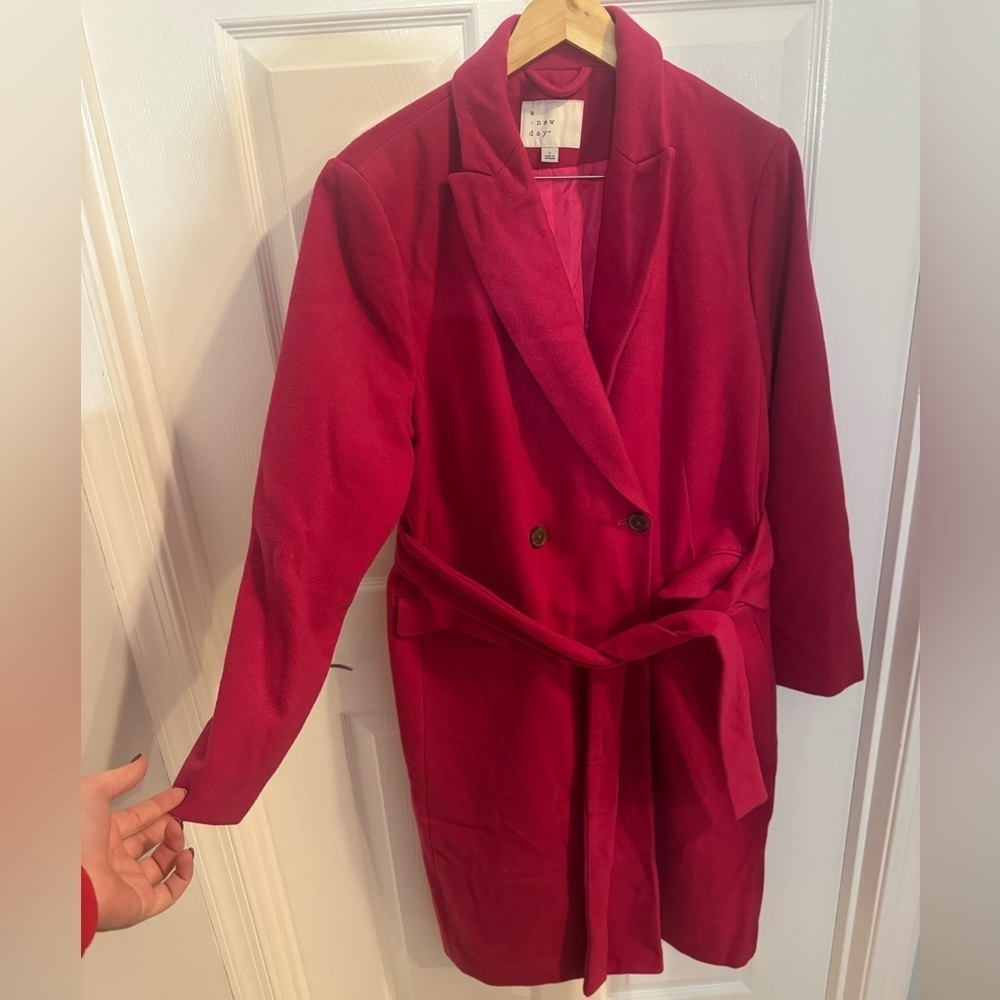 a new day Hot Pink Pea Coat, large - Picture 3 of 7